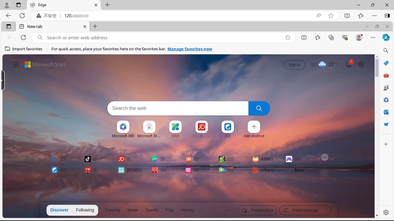 MicroSoft Edge 屏幕截图